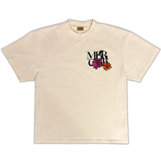 "Flowers for Her" Créme Embroidered Tee