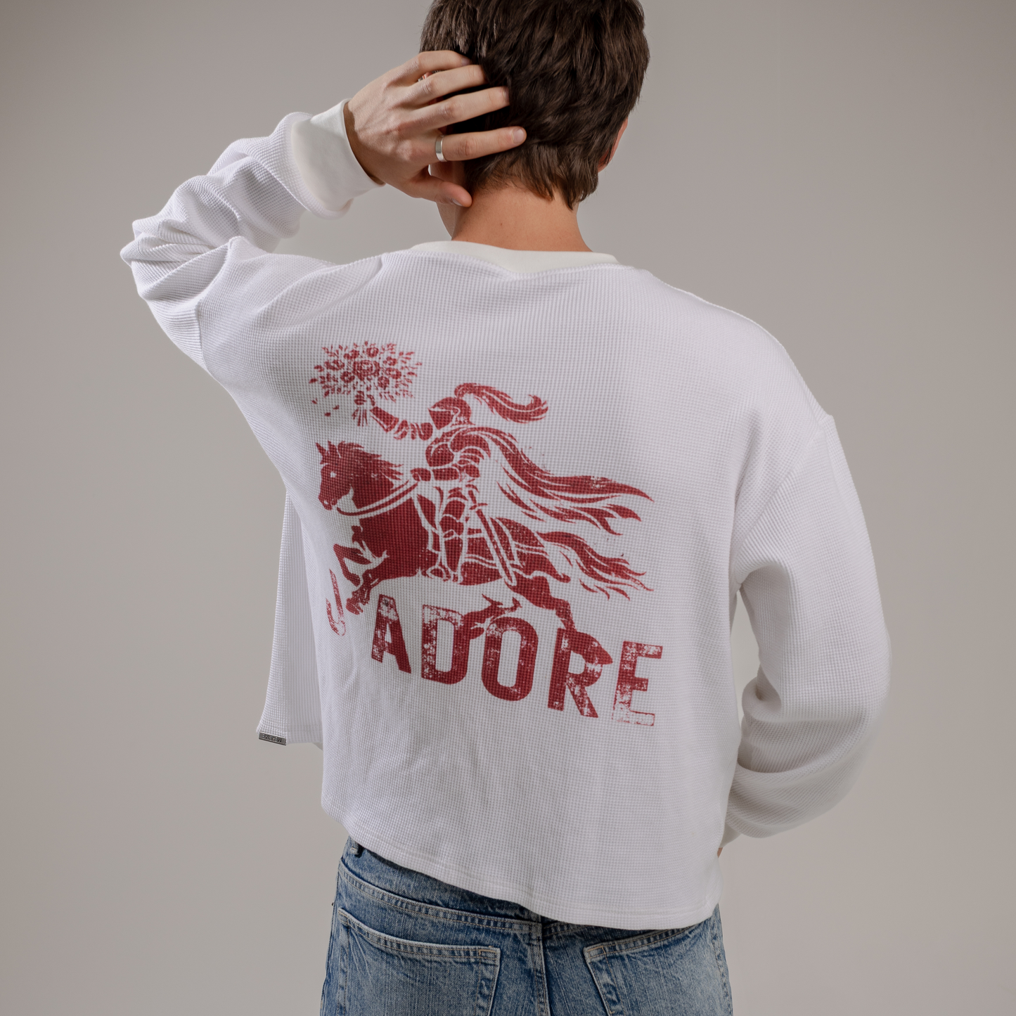 J'adore Waffle Knit Tee (White)