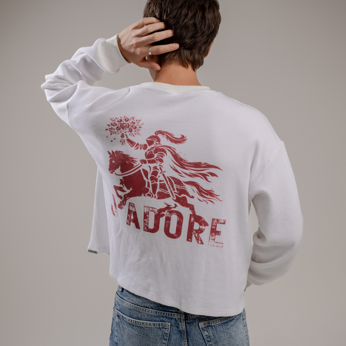 J'adore Waffle Knit Tee (White)
