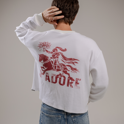 J'adore Waffle Knit Tee (White)