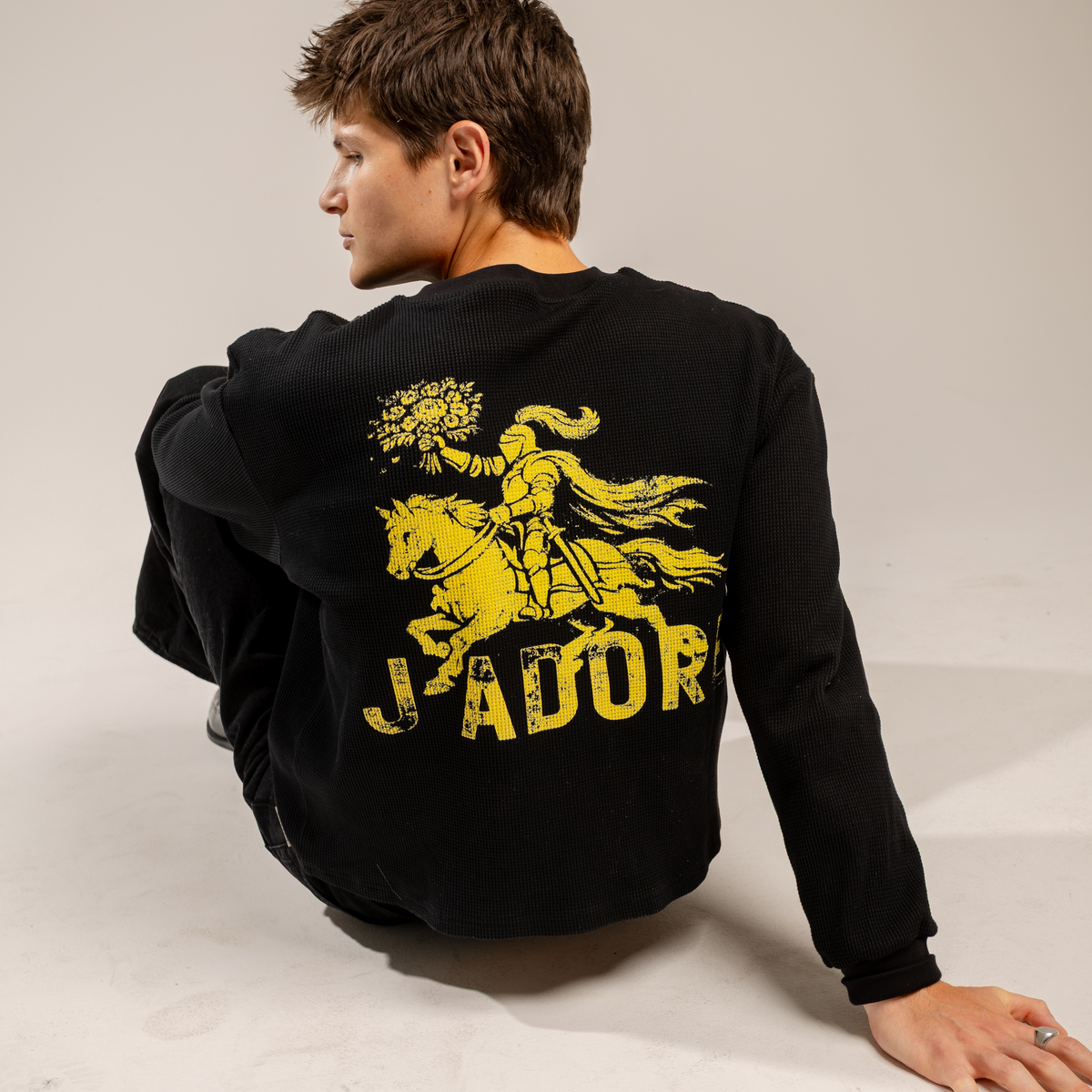 J'adore Waffle Knit Tee (Black)