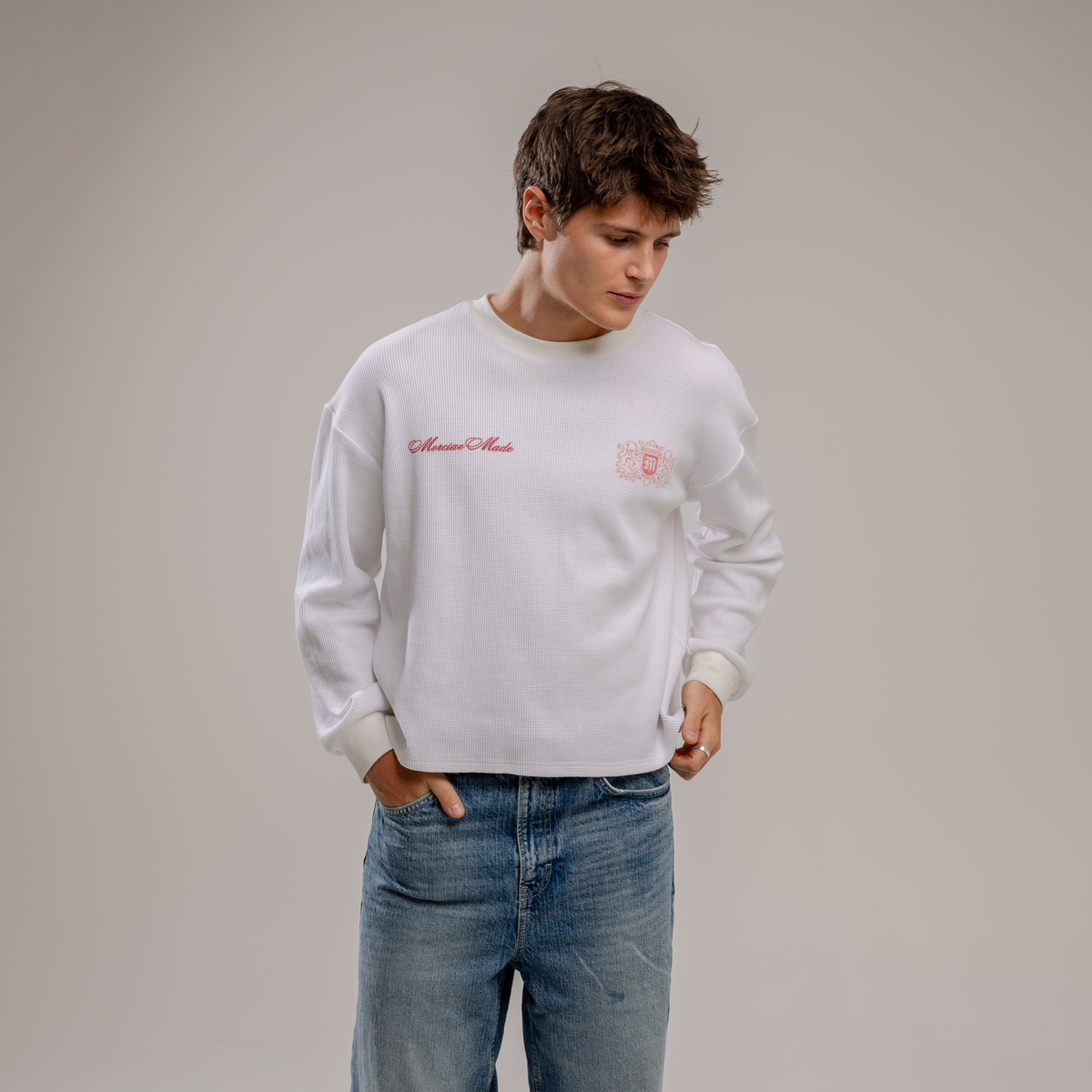 J'adore Waffle Knit Tee (White)