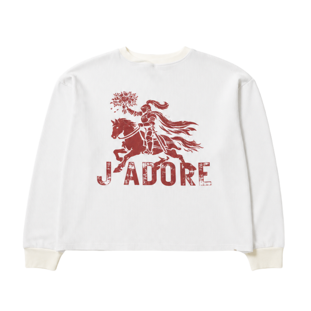 J'adore Waffle Knit Tee (White)