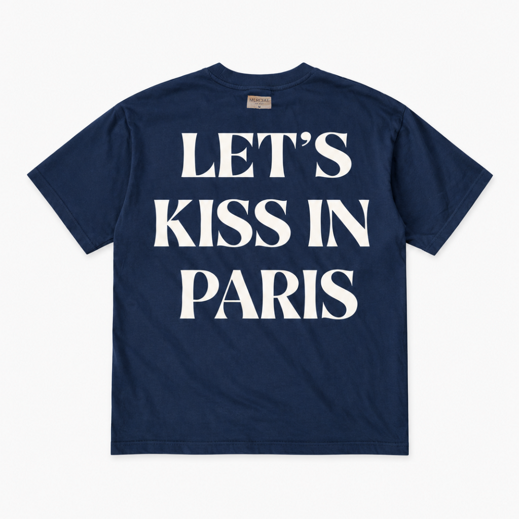 Let's Kiss in Paris Tee (Navy)