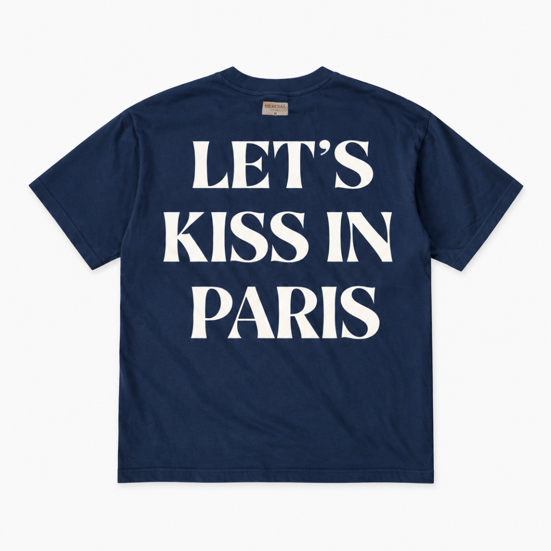 Let's Kiss in Paris Tee (Navy)