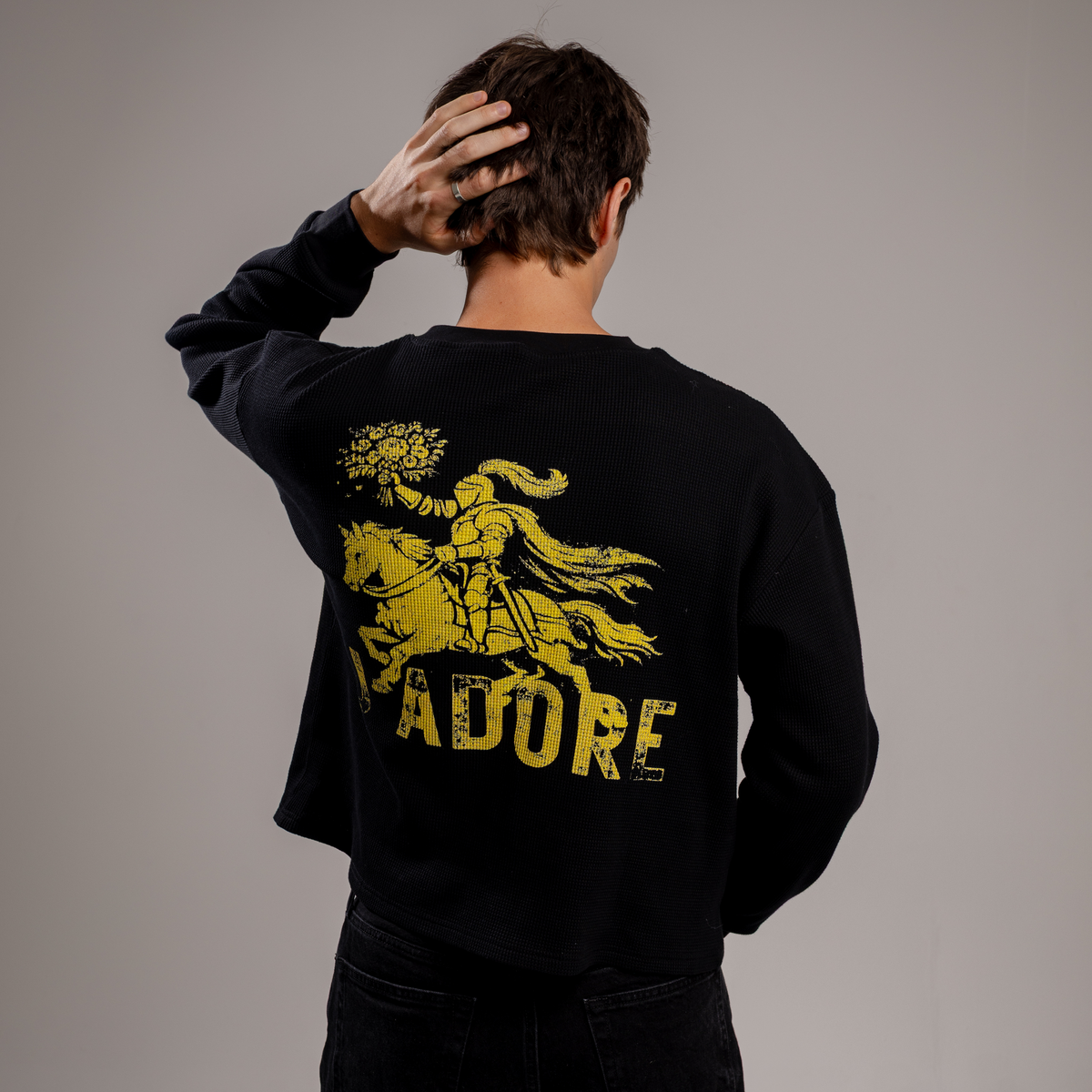 J'adore Waffle Knit Tee (Black)