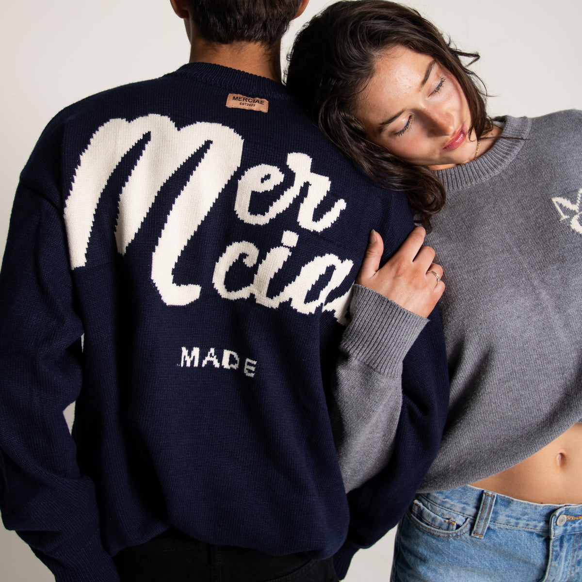 "MERCIAE MADE" Knit Sweater (Navy)