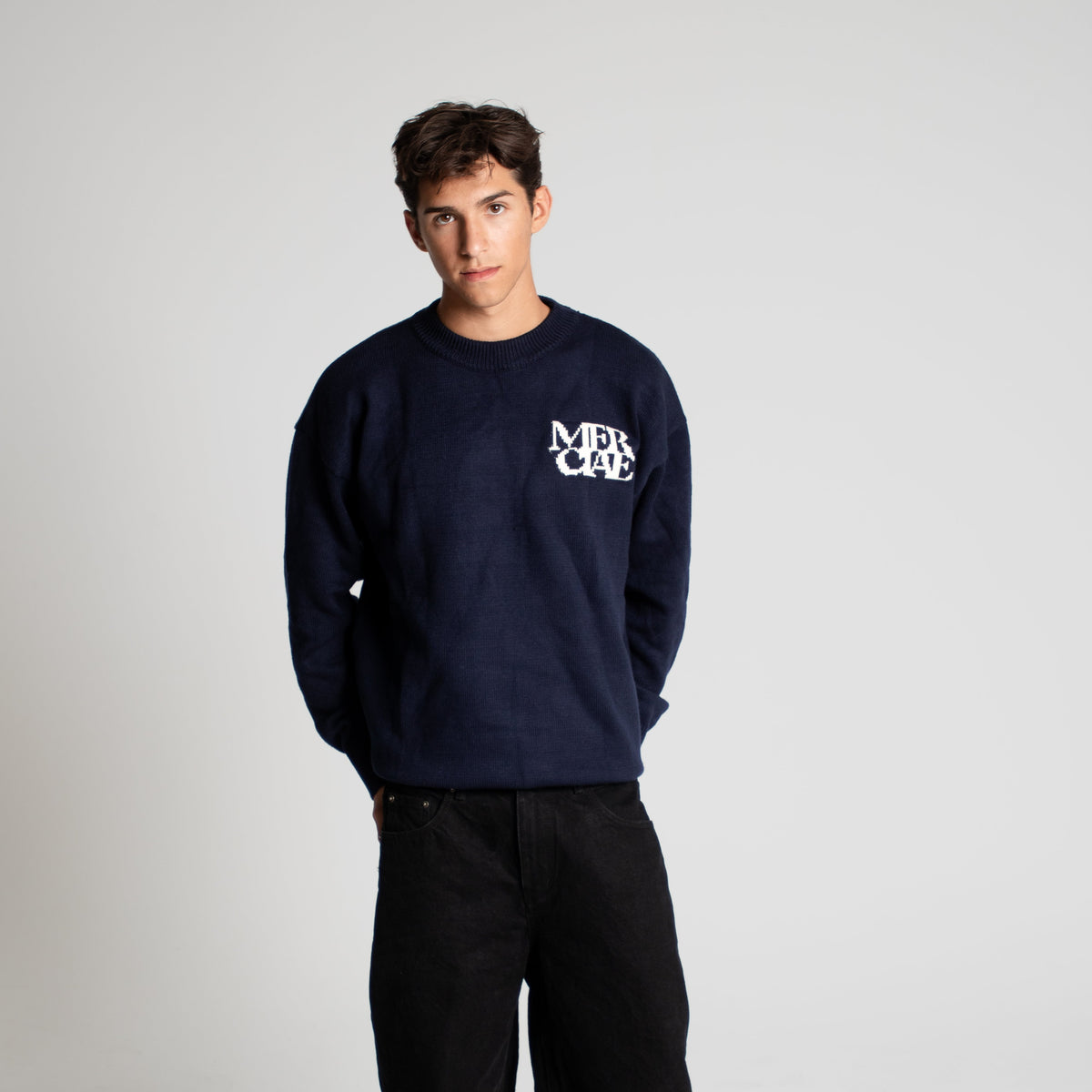 "MERCIAE MADE" Knit Sweater (Navy)