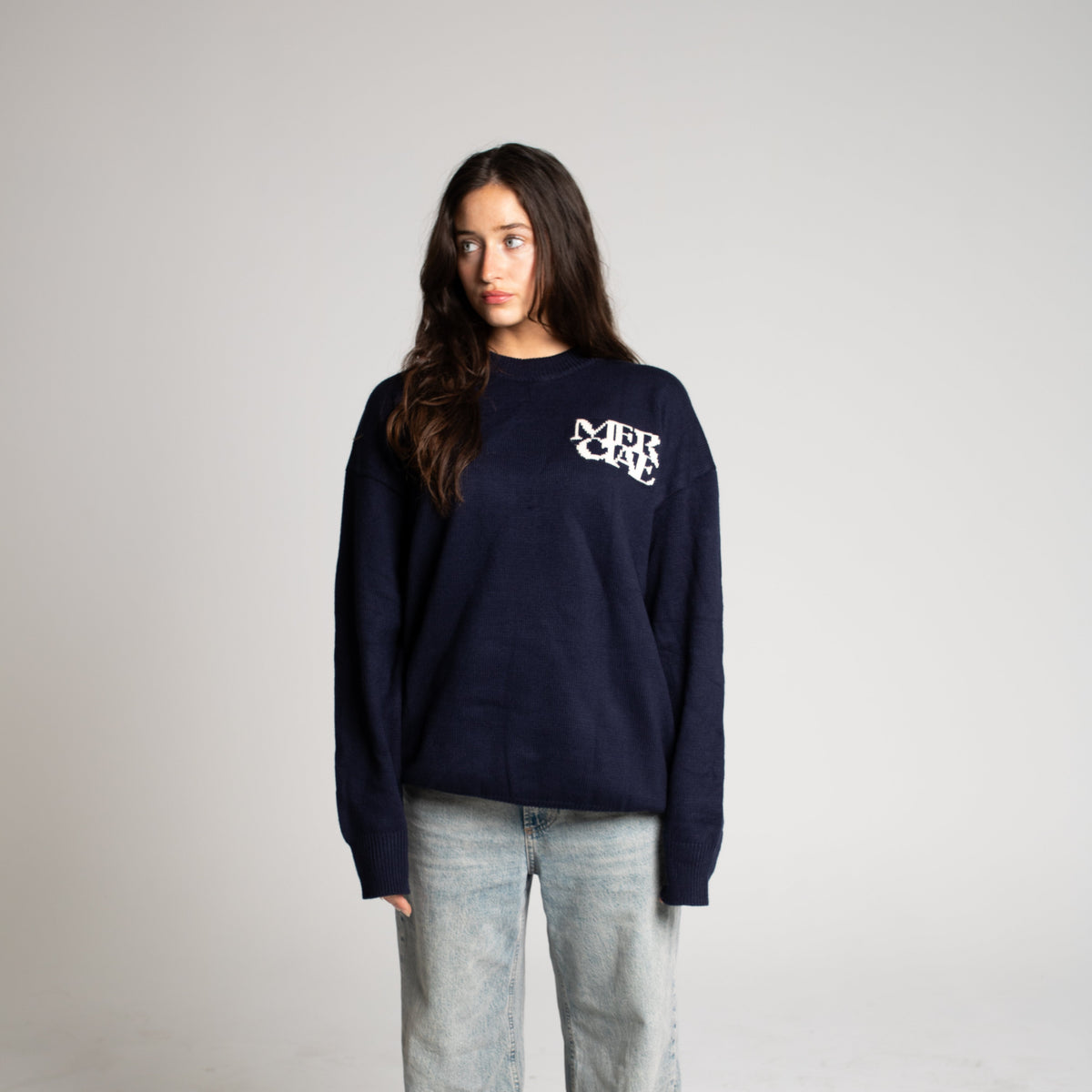 "MERCIAE MADE" Knit Sweater (Navy)