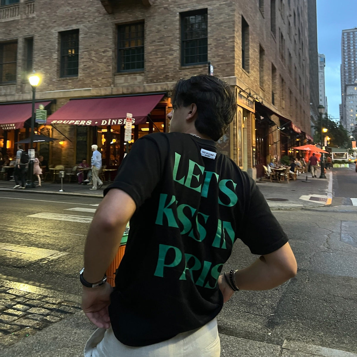 Let's Kiss in Paris Tee (Black)