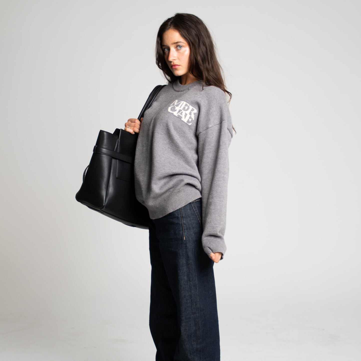 "MERCIAE MADE" Grey Knit Sweater