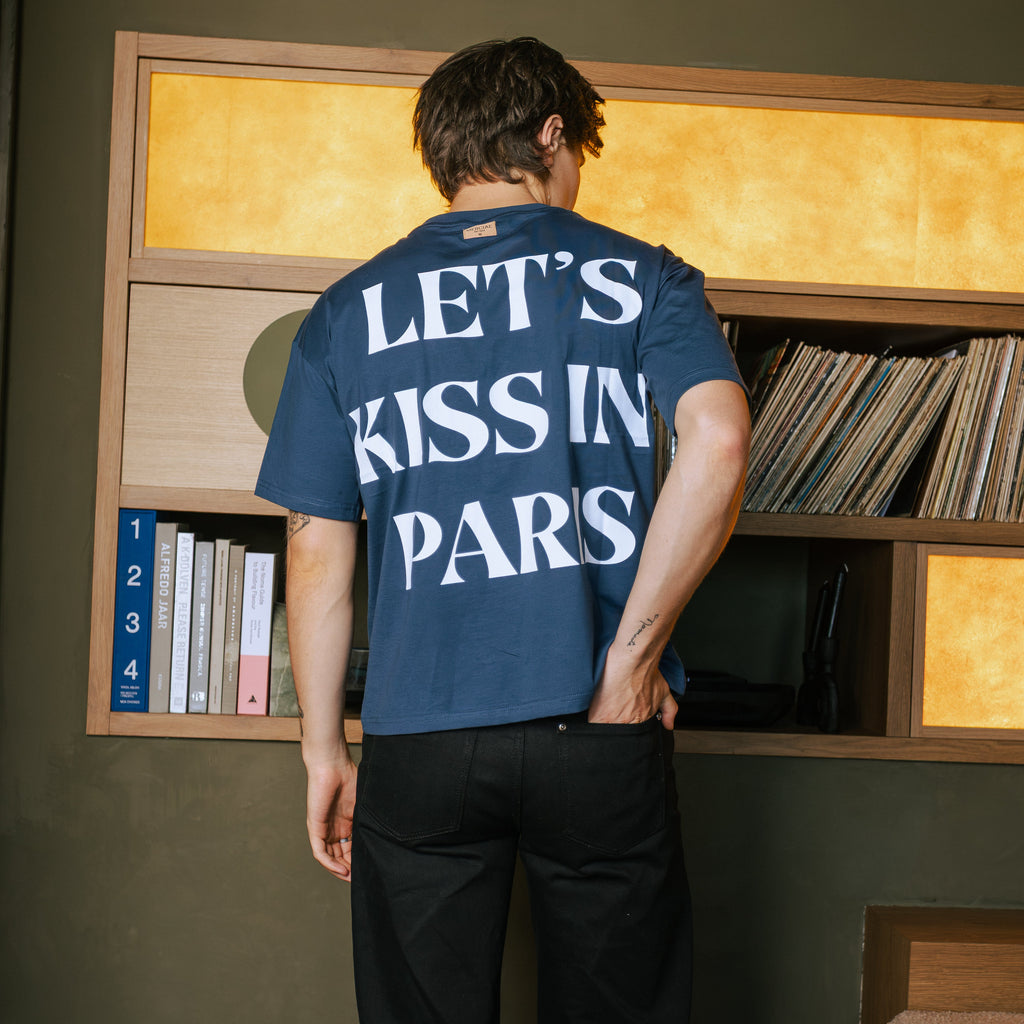 Let's Kiss in Paris Tee (Navy)